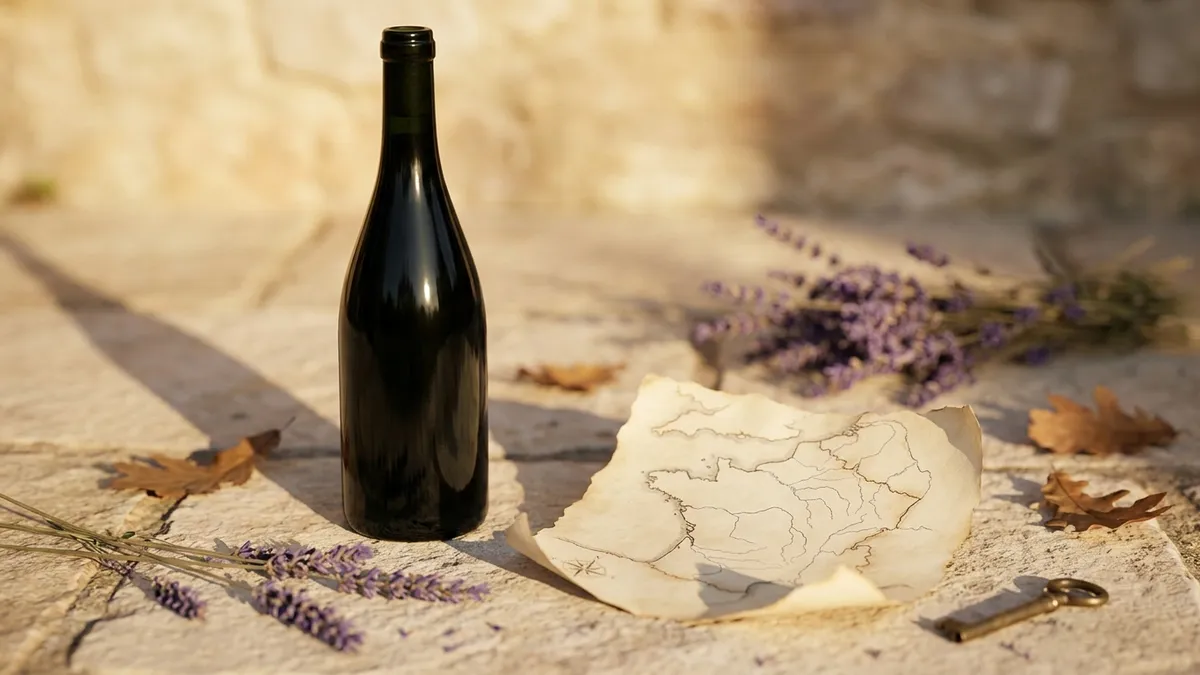 A traditional French wine label showing chateau name, appellation, and AOP classification