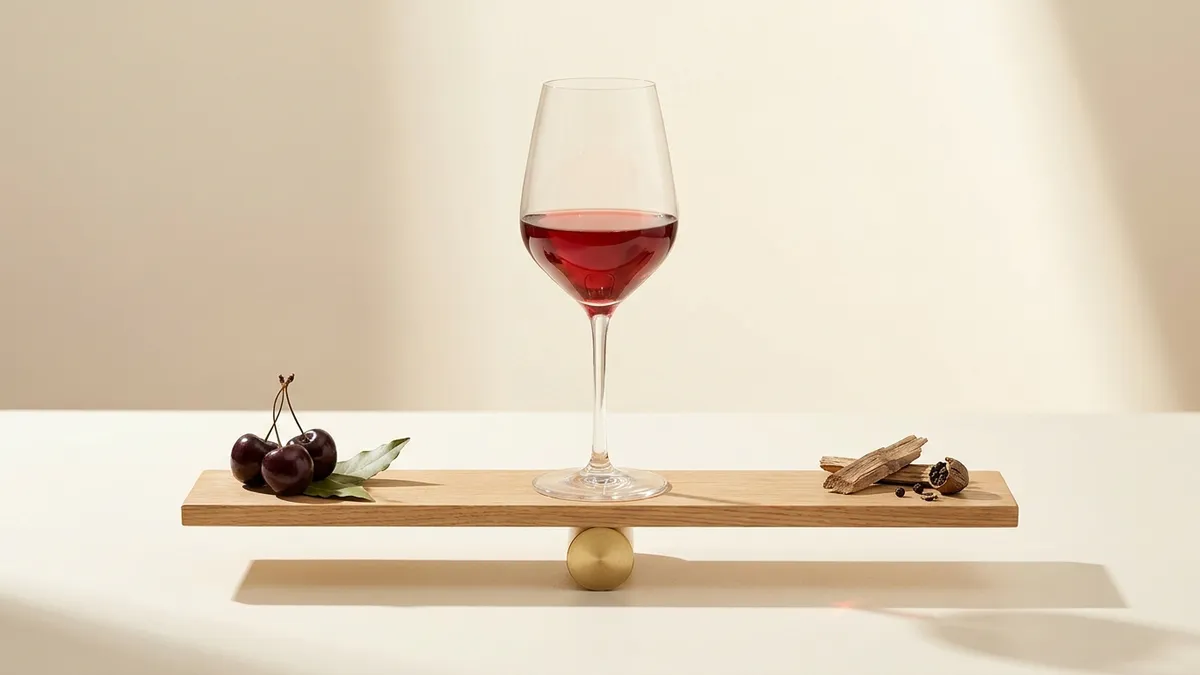 A wine glass sitting perfectly upright on a clean white surface with soft natural light